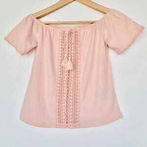 💕3/$30💕 H&M ❤️ Off The Shoulder Blouse in Old Rose By Divided